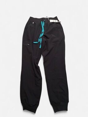 Women’s Black Jogger Pants with Teal Drawstring